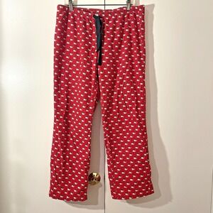 Vinyard Vines Flannel Pajama Pants Whales in Christmas Hat Size M
